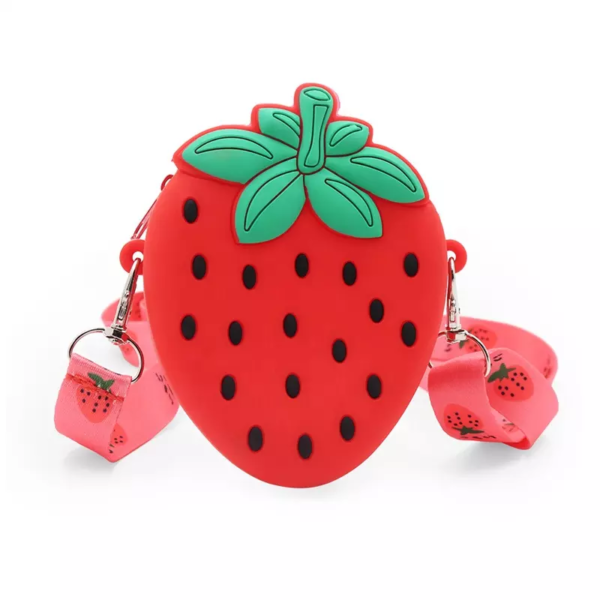 Mskwee New Arrive Cute Cartoon Fruit Zipper Wallet Girl Silicone Girl Children Purse Kids Shoulder Bag - Image 3