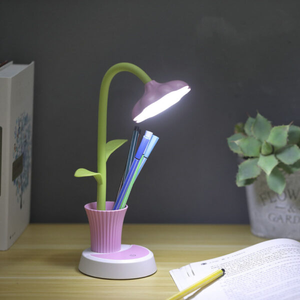 Mskwee Custom Desk Lamp for Kids Sunflower LED Charging Table Lamp Adjustable Brightness Eye Protection Table Lamp for Reading - Image 4