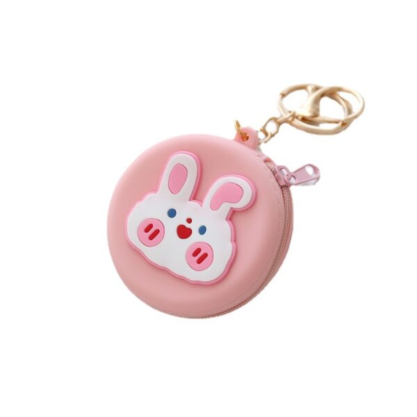 Cartoon Silicone Round Small Coin Purse Bag With Keychain Cute Wallet Silicone Coin Bag for Kids