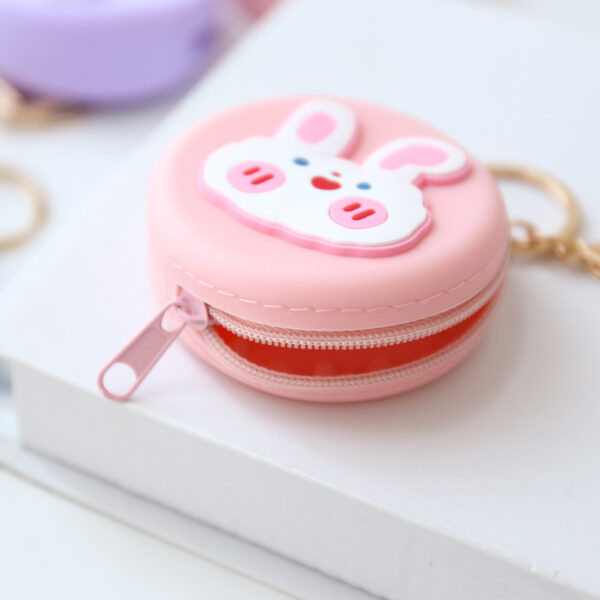 Cartoon Silicone Round Small Coin Purse Bag With Keychain Cute Wallet Silicone Coin Bag for Kids - Image 2