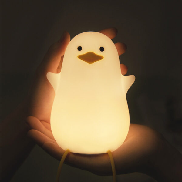 Touch Sensor Seagull Night Light for Kids Sleeping Cute Three Light Levels Silicone LED Night Lamp and Phone Holder - Image 2