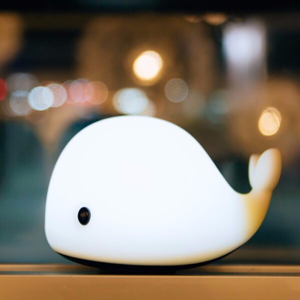 Custom Cute Whale Night Light for Kids Kawaii Animal Baby Night Light with 7 LED Colors Changing Tap Control Squishy Night Lamp - Image 2