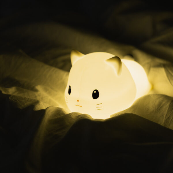 Cute Cat Night Light for Baby Sleeping Night Lamp USB Rechargeable Kids Kitten Bedside Lamp Bedroom Decor with Timing Function - Image 2