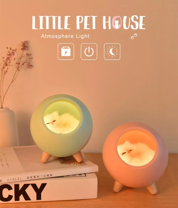 Creative Cute Cat LED Sleep Night Light USB Charging Atmosphere Lamp with Speaker - Image 3