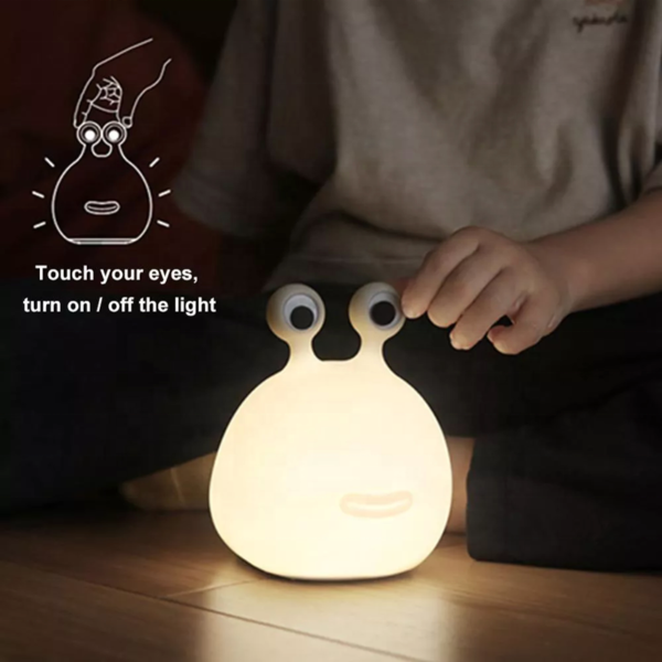 Custom Safe Soft Silicone Slug Night Light Cute Animal Baby Touch Sensor Nursery Night Light for Kids Bedroom Decoration - Image 3