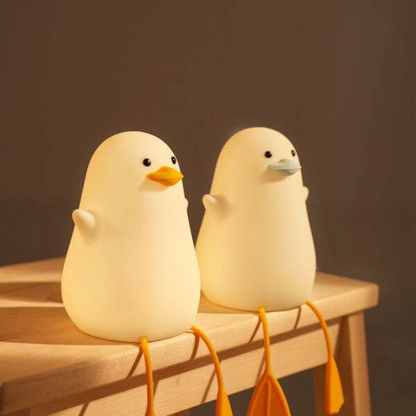 Touch Sensor Seagull Night Light for Kids Sleeping Cute Three Light Levels Silicone LED Night Lamp and Phone Holder - Image 3