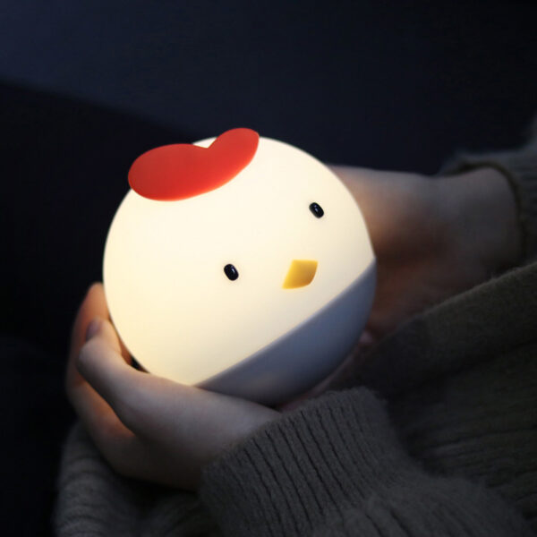 Novelty Smart Touch Sensor Chicken Baby Kids Lamp Night Light Kawaii Chick Tumbler Room Decor Rechargeable Silicone Night Lamp - Image 3