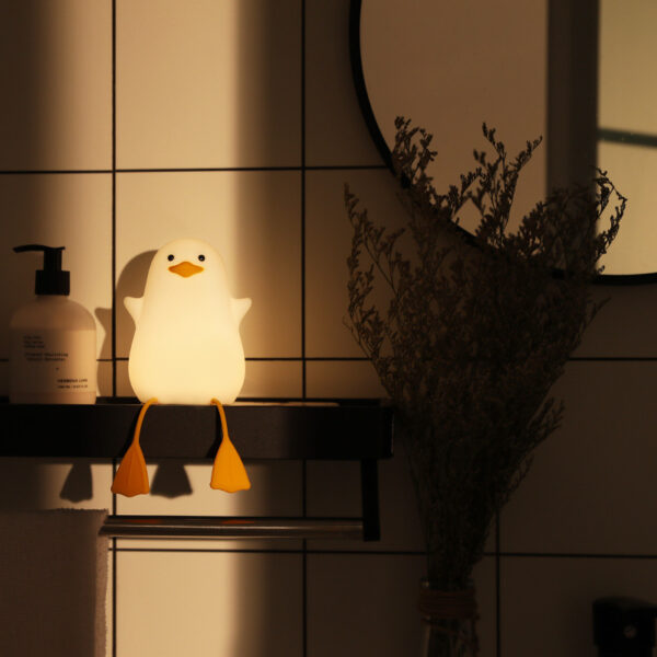 Touch Sensor Seagull Night Light for Kids Sleeping Cute Three Light Levels Silicone LED Night Lamp and Phone Holder - Image 4