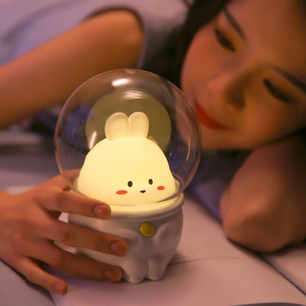 Portable Rechargeable Bunny Rabbit Cat Animal Silicone Night Light Coforful Kids Room Decorative Night Lamp With Timing Function - Image 4