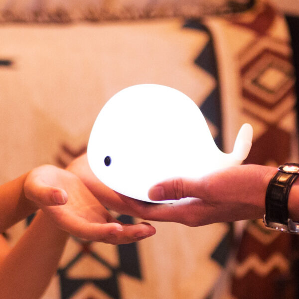 Custom Cute Whale Night Light for Kids Kawaii Animal Baby Night Light with 7 LED Colors Changing Tap Control Squishy Night Lamp - Image 4