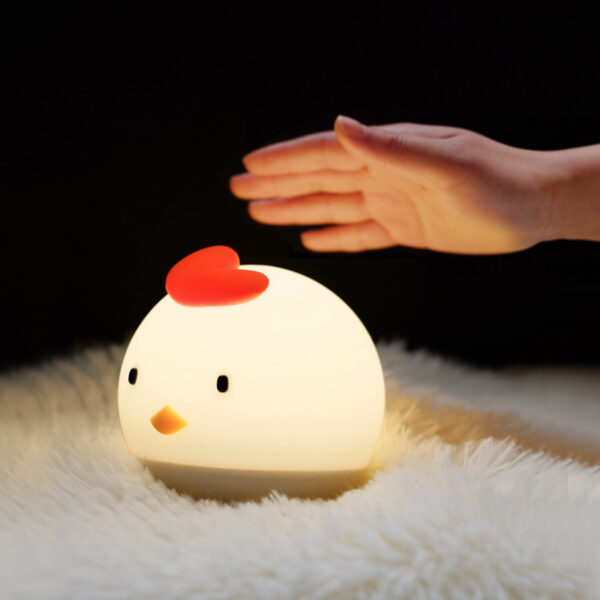 Novelty Smart Touch Sensor Chicken Baby Kids Lamp Night Light Kawaii Chick Tumbler Room Decor Rechargeable Silicone Night Lamp