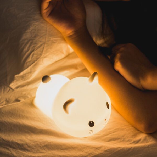 Cute Cat Night Light for Baby Sleeping Night Lamp USB Rechargeable Kids Kitten Bedside Lamp Bedroom Decor with Timing Function - Image 3