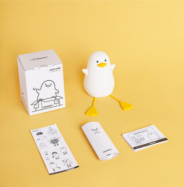 Touch Sensor Seagull Night Light for Kids Sleeping Cute Three Light Levels Silicone LED Night Lamp and Phone Holder - Image 7