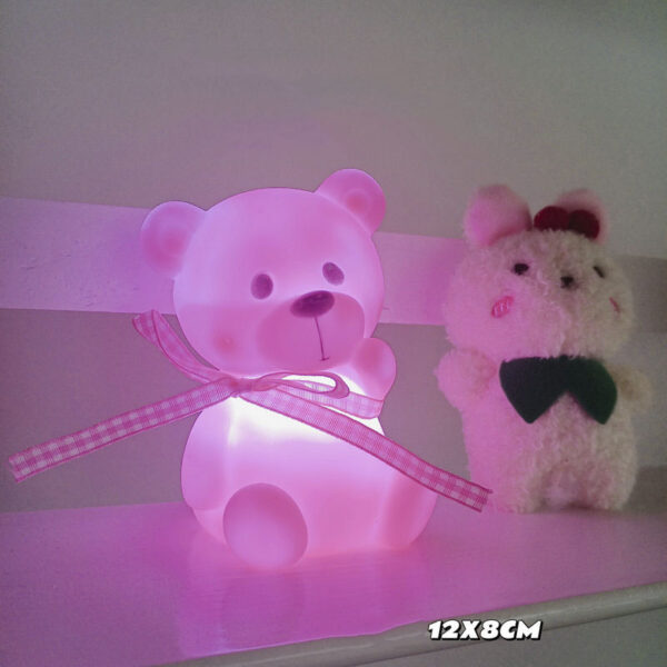 Children's Bedroom Decor Battery Powered Led Lamp Cute PVC Bear Animal Baby Night Light Christmas Birthday Gift - Image 5