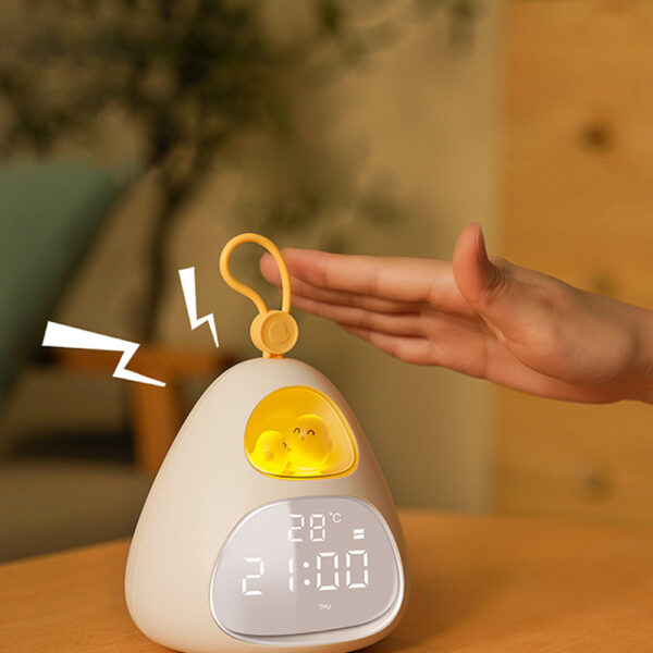 LED Smart Bird Nest Time Alarm Clock Night Light Wake-up Bedside Lamp Bedroom Desktop Accompany Digital Sleeping Christmas Gifts