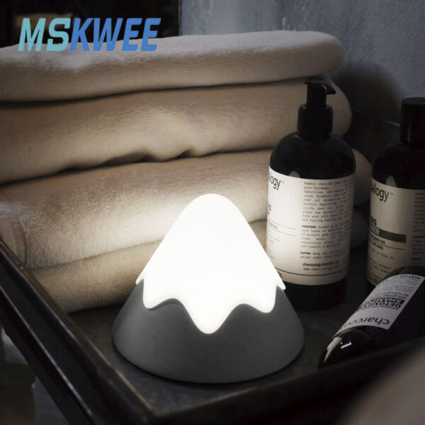 Cute Snow Mountain Lamp Tap Control Soft Silicone Eye Caring Nursery Lamp Rechargeable LED Night Light for Kids with Timer