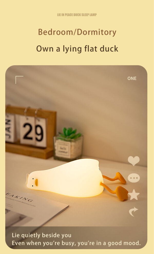 Duck Nightlights Led Night Light Rechargeable Cartoon Silicone Lamp Patting Switch Children Kid Bedroom Decoration Birthday Gift - Image 11