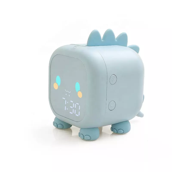 New Custom Package Manufacturer Kids Snooze Children Bedroom Cute Dinosaur Bedside Children's Sleep Trainer Digital Alarm Clock