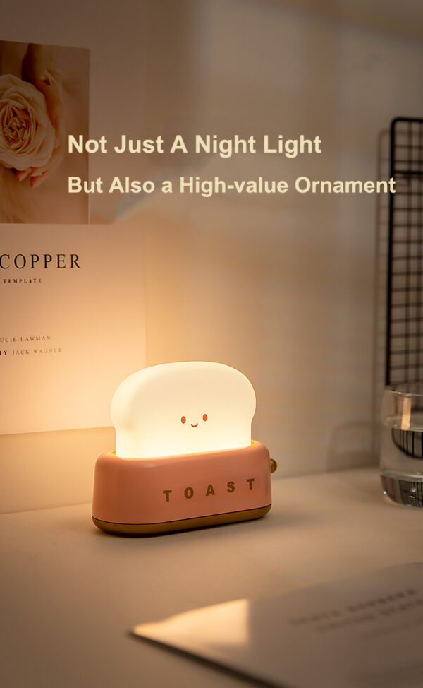 LED Bread Maker Night Light USB Charging Dimming Toast Lamp Bedroom Children Timing Sleeping Lamps Fun Switch Mood Light - Image 5