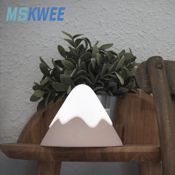 Cute Snow Mountain Lamp Tap Control Soft Silicone Eye Caring Nursery Lamp Rechargeable LED Night Light for Kids with Timer - Image 3