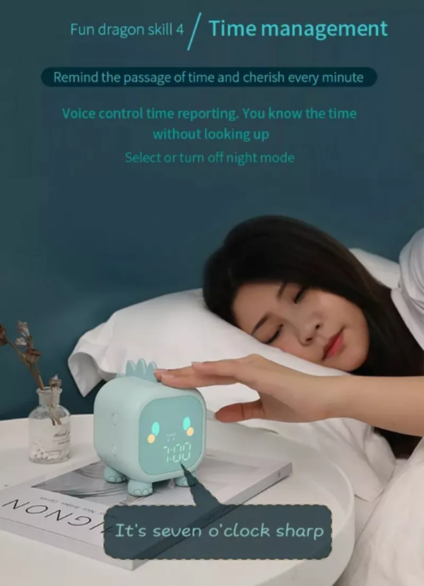 New Custom Package Manufacturer Kids Snooze Children Bedroom Cute Dinosaur Bedside Children's Sleep Trainer Digital Alarm Clock - Image 11