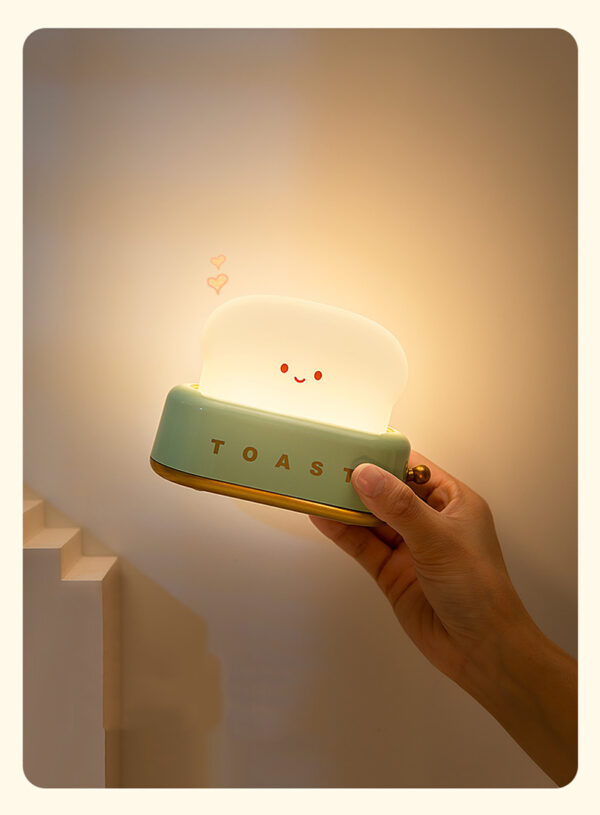 LED Bread Maker Night Light USB Charging Dimming Toast Lamp Bedroom Children Timing Sleeping Lamps Fun Switch Mood Light - Image 16