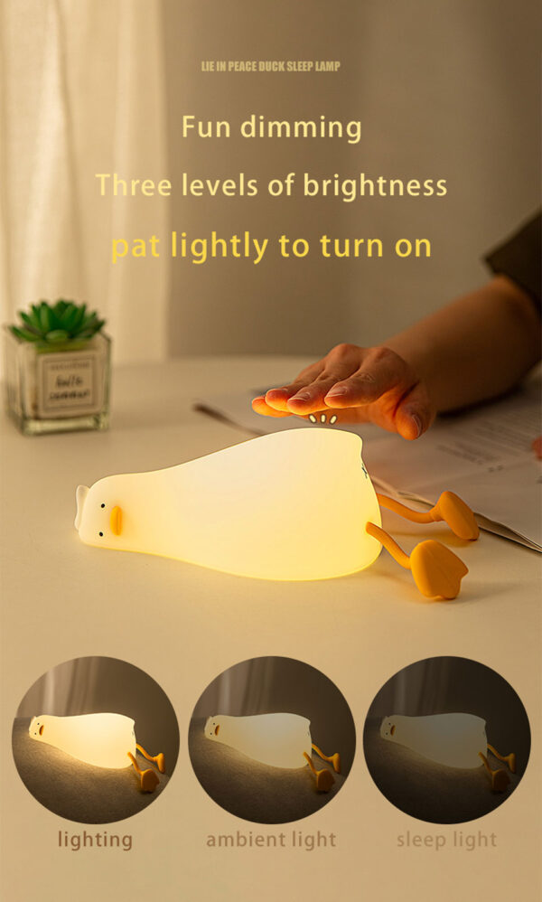 Duck Nightlights Led Night Light Rechargeable Cartoon Silicone Lamp Patting Switch Children Kid Bedroom Decoration Birthday Gift - Image 5