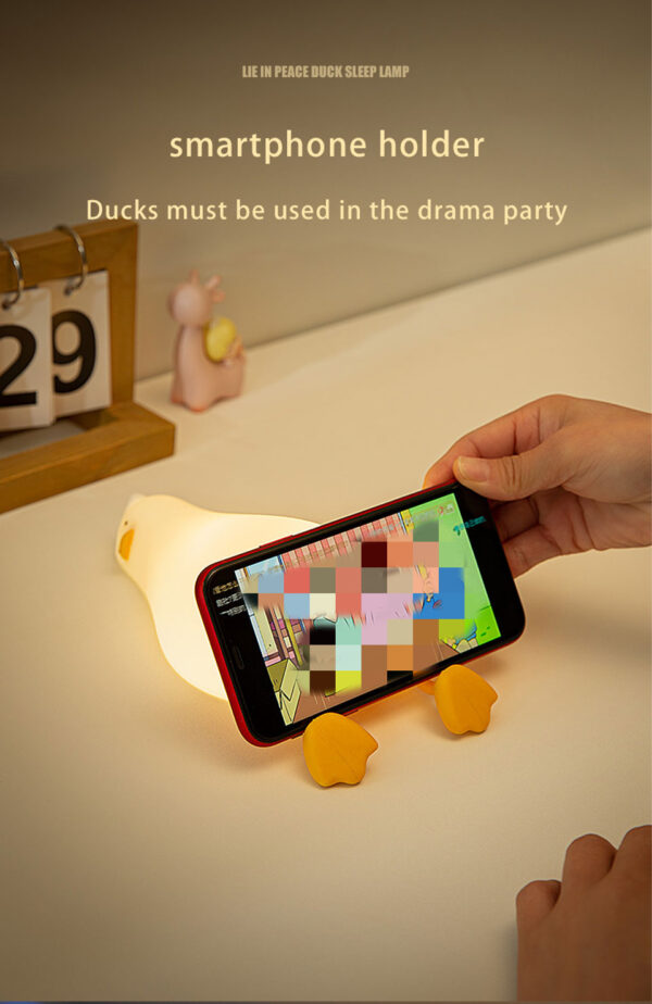 Duck Nightlights Led Night Light Rechargeable Cartoon Silicone Lamp Patting Switch Children Kid Bedroom Decoration Birthday Gift - Image 8