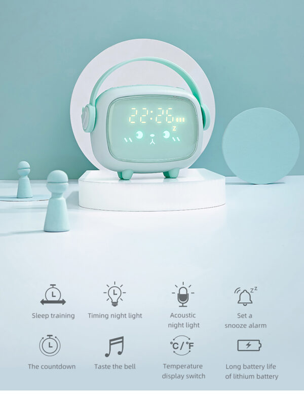 Mskwee Cute Night Light Alarm Clock Timing Countdown Alarm Clock LED Smart Kids Alarm Clock Night Light For Home Decor - Image 2