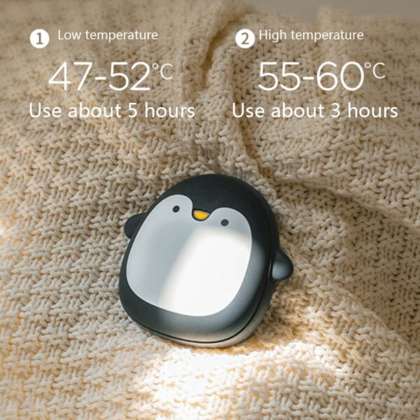 Cute Cartoon Penguin Deer Rabbit Electric Hand Warmers USB Rechargeable Double-Side Heating Pocket Power Bank Warmer Heater - Image 3