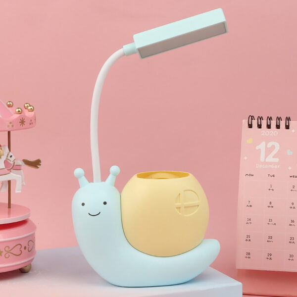 Mskwee Nordic Cute Snail Desk Lamp USB Charging Pen Holder Lamp Kid LED Night Light Reading Lamp With Pen Organizer Table Light - Image 5