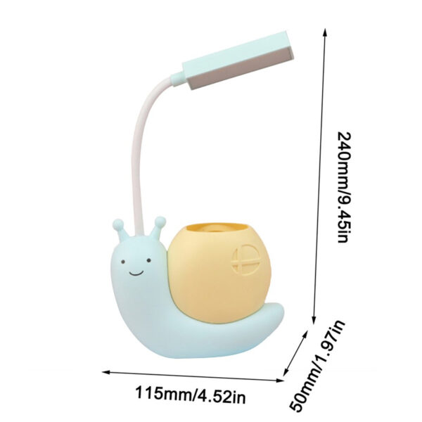 Mskwee Nordic Cute Snail Desk Lamp USB Charging Pen Holder Lamp Kid LED Night Light Reading Lamp With Pen Organizer Table Light - Image 7