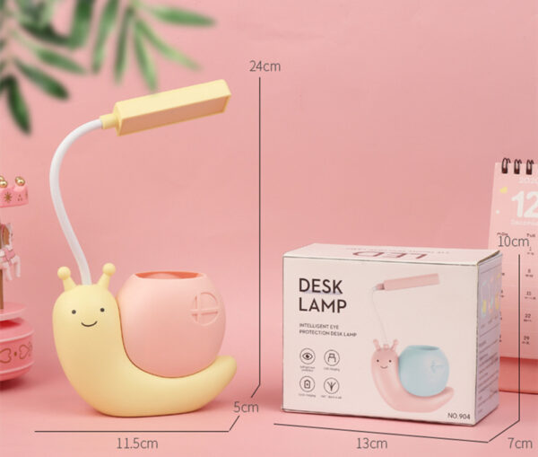 Mskwee Nordic Cute Snail Desk Lamp USB Charging Pen Holder Lamp Kid LED Night Light Reading Lamp With Pen Organizer Table Light - Image 9