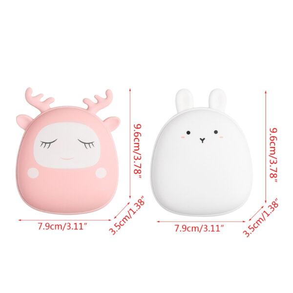 Cute Cartoon Penguin Deer Rabbit Electric Hand Warmers USB Rechargeable Double-Side Heating Pocket Power Bank Warmer Heater - Image 6