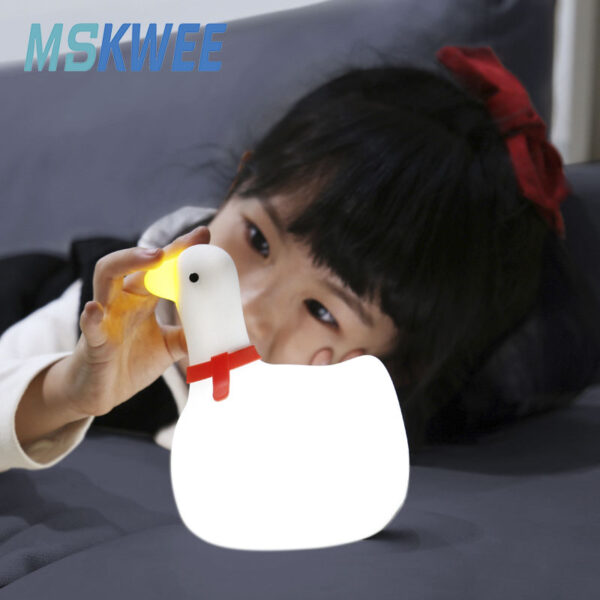 Custom Silicone Goose Nursery Lamp for Baby Toddler Rechargeable Animal Night Light for Boys Girls with Timer for Kids Bedroom - Image 2