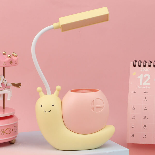 Mskwee Nordic Cute Snail Desk Lamp USB Charging Pen Holder Lamp Kid LED Night Light Reading Lamp With Pen Organizer Table Light - Image 11