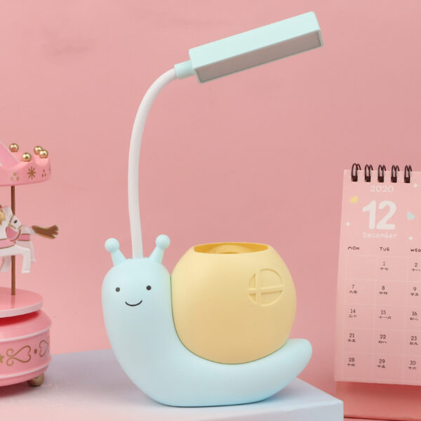 Mskwee Nordic Cute Snail Desk Lamp USB Charging Pen Holder Lamp Kid LED Night Light Reading Lamp With Pen Organizer Table Light - Image 12