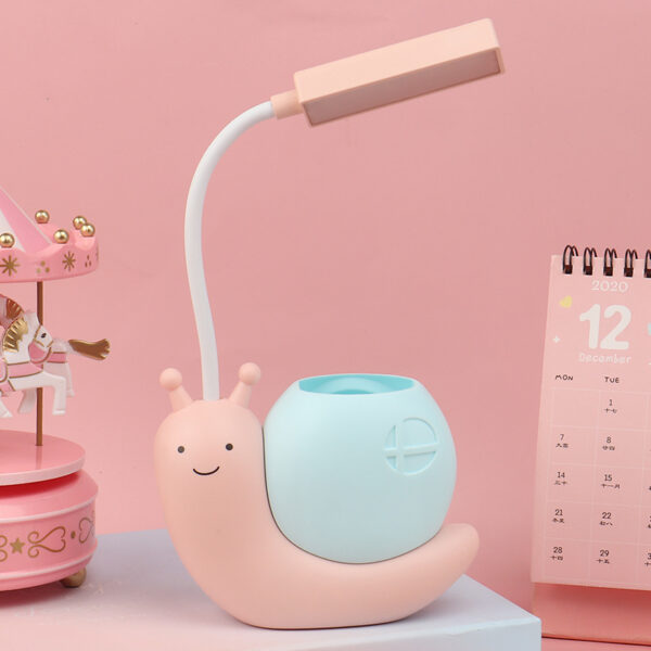 Mskwee Nordic Cute Snail Desk Lamp USB Charging Pen Holder Lamp Kid LED Night Light Reading Lamp With Pen Organizer Table Light - Image 13