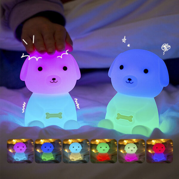 Cute Cartoon Dog Night Light for Kids Baby Nursery Lamp with Timer Function 7 Color Changing Baby Sleep Lamp Kids Bedroom Decor - Image 3