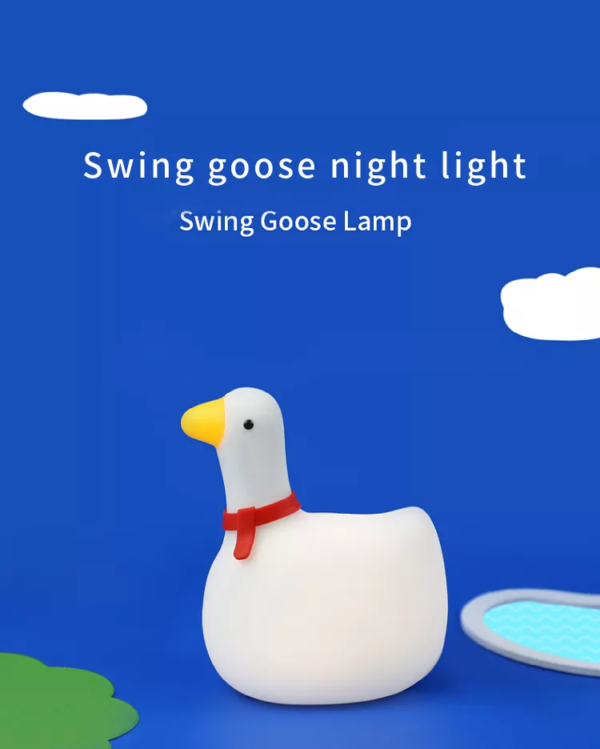 Custom Silicone Goose Nursery Lamp for Baby Toddler Rechargeable Animal Night Light for Boys Girls with Timer for Kids Bedroom - Image 6