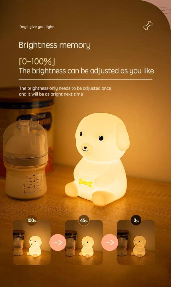 Cute Cartoon Dog Night Light for Kids Baby Nursery Lamp with Timer Function 7 Color Changing Baby Sleep Lamp Kids Bedroom Decor - Image 15