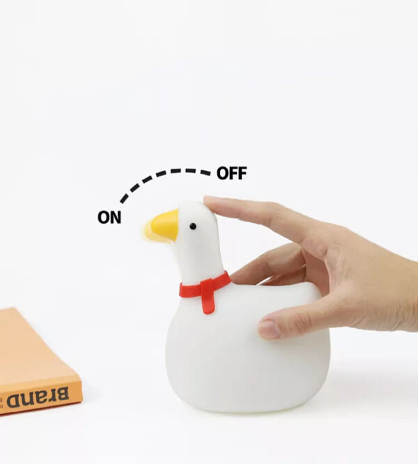 Custom Silicone Goose Nursery Lamp for Baby Toddler Rechargeable Animal Night Light for Boys Girls with Timer for Kids Bedroom - Image 4