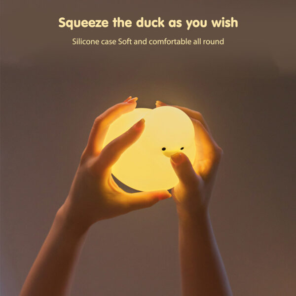 Kawaii Duck Silicone Lamp for Kids Baby Night Light Bedroom Decoration Duck Desklamp Desktop Ornament Pat Night Lights - Image 3