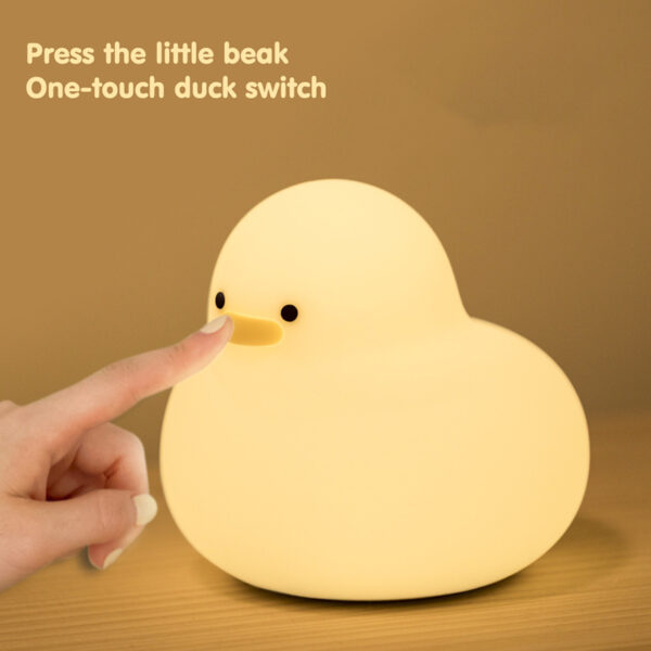 Kawaii Duck Silicone Lamp for Kids Baby Night Light Bedroom Decoration Duck Desklamp Desktop Ornament Pat Night Lights - Image 2