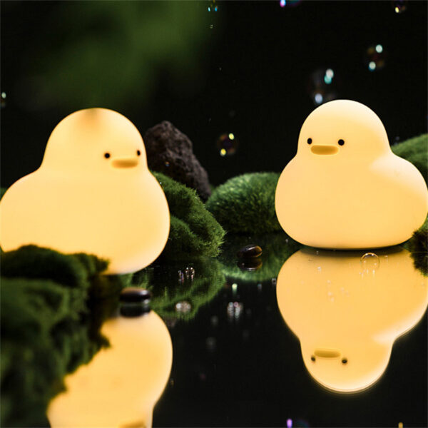 Kawaii Duck Silicone Lamp for Kids Baby Night Light Bedroom Decoration Duck Desklamp Desktop Ornament Pat Night Lights - Image 8