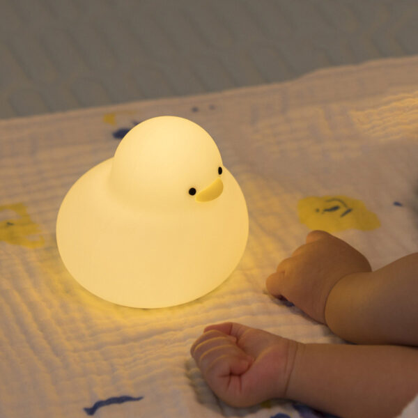 Kawaii Duck Silicone Lamp for Kids Baby Night Light Bedroom Decoration Duck Desklamp Desktop Ornament Pat Night Lights - Image 9