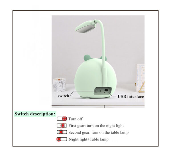 New Cartoon Desk Lamp Eye Protection Energy-saving Reading Lamp USB Charging Sleeping Night Light LED Table Lamp for Kids Gift - Image 10