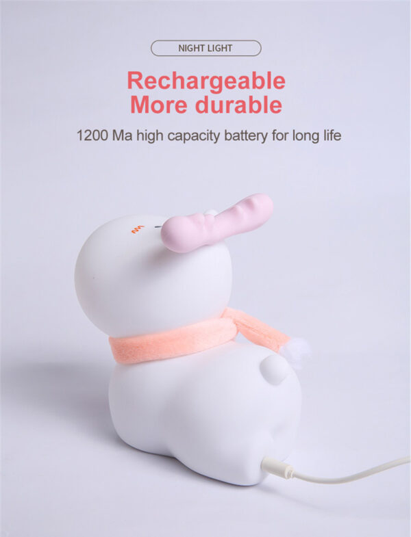 Cute Deer USB Rechargeable LED Night Light for Kids Children Baby Cute Night lights Lamp Silicone Touch Sensor Bedside Bedroom - Image 10