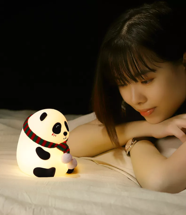 Cute Panda Night Light for Kids Kawaii Nursery 7 Color Changing Silicone Lamp for Bedroom Aesthetic Room Decor Birthday Gifts - Image 9