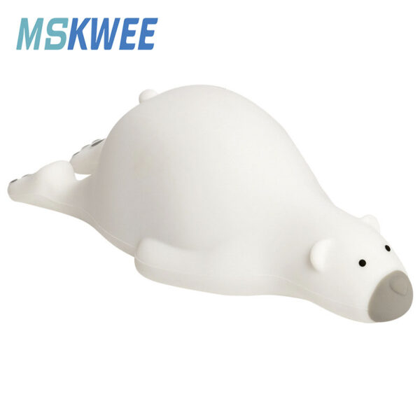 Custom Cute Lazy Bear Night Light Silicone Nursery Light for Baby and Toddler